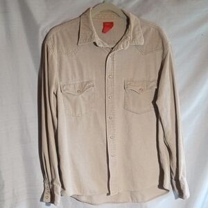 Mossimo Supply Co Tan Casual Button Down Shirt Versatile Design